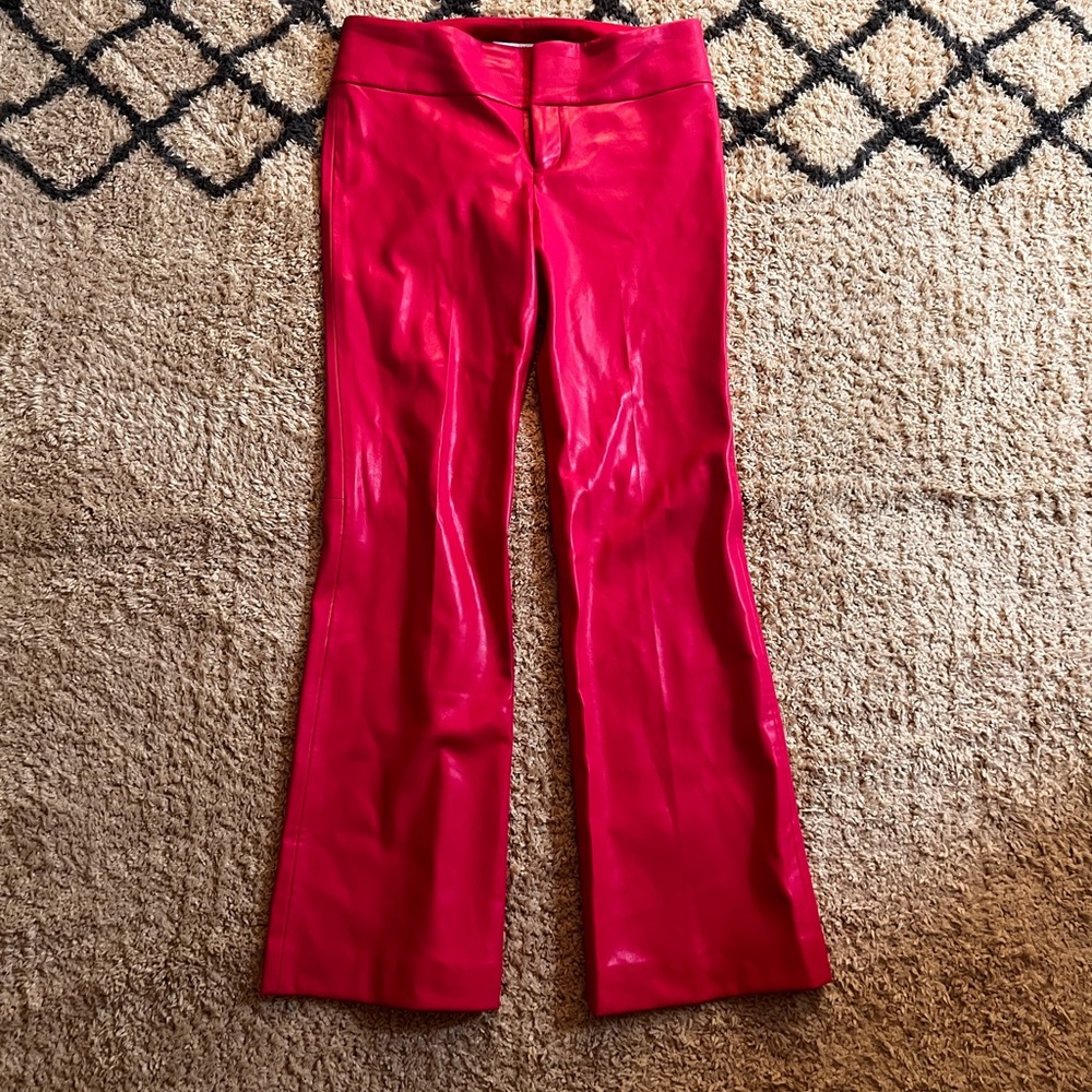 Alice & Olivia Hot Pink Leather Pants